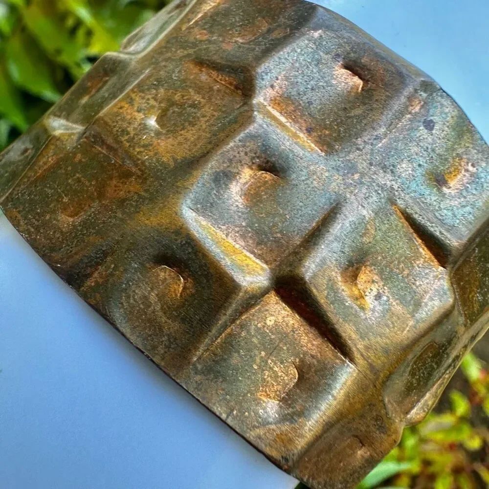 Geometric copper cuff bracelet - Picture 2 of 10